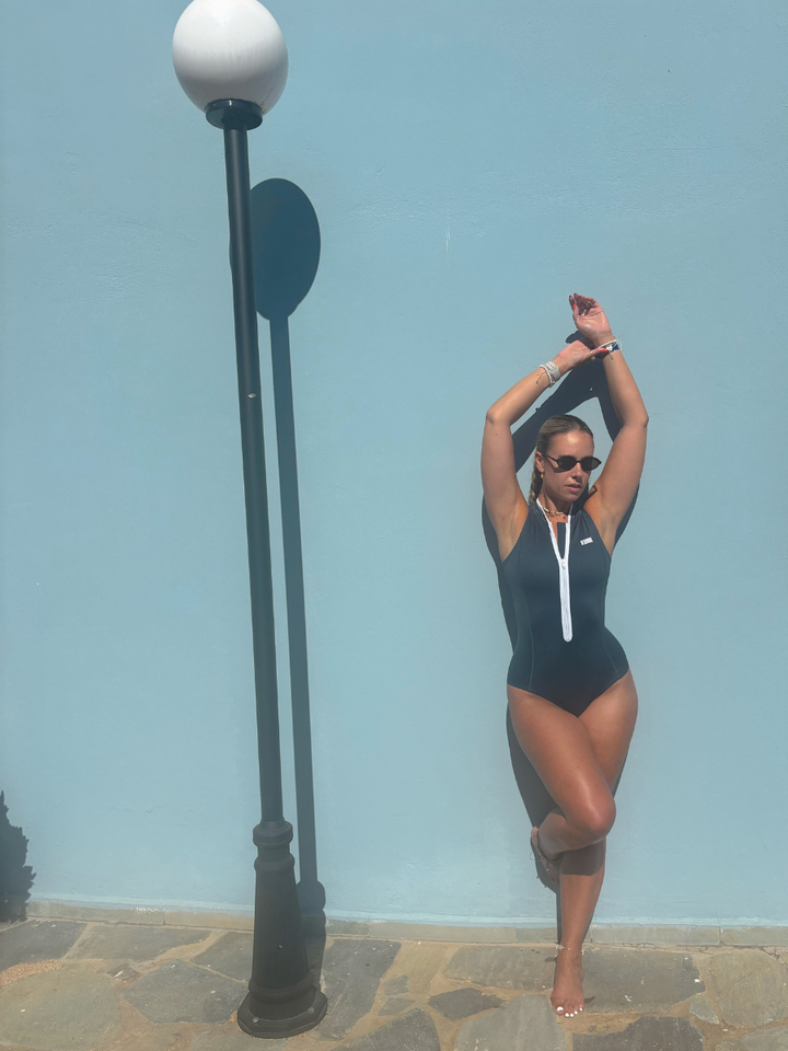 SLEEVELESS SWIMSUIT - AZURE BLUE