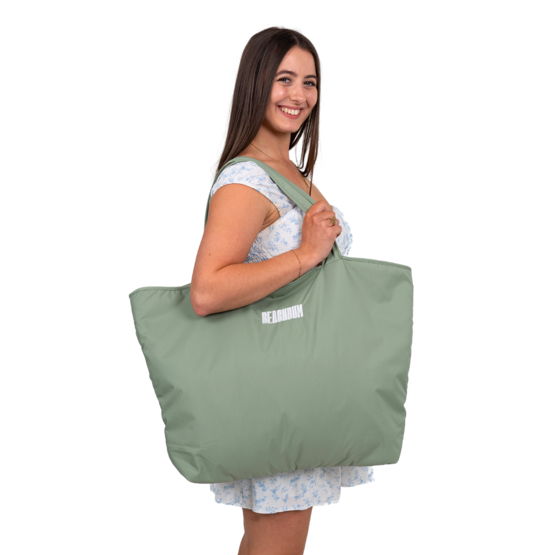 RECYCLED REVERSIBLE TOTE BAG - MINT GREEN