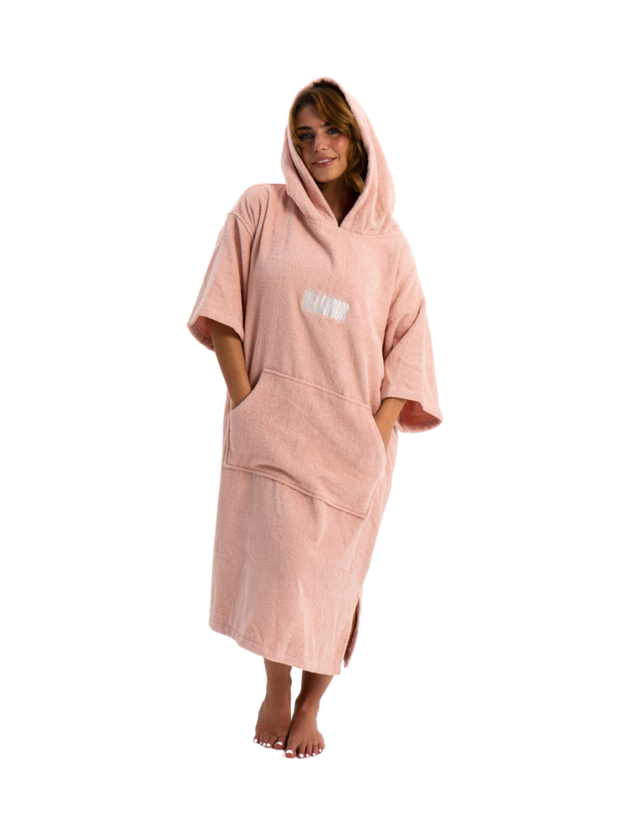 Pink Towel Robe Pink Adults Towel Poncho Robe - by BEACHBUM SUP®