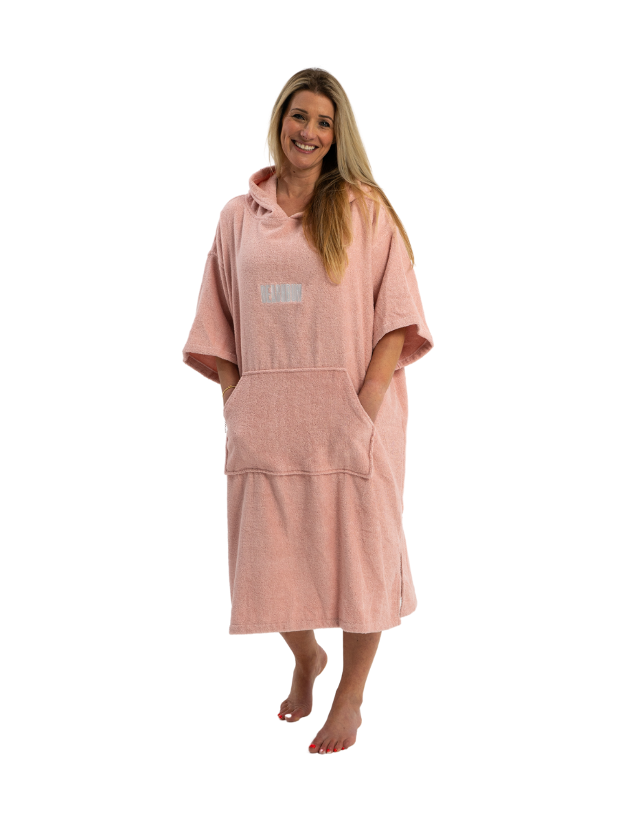 Pink Towel Robe Pink Adults Towel Poncho Robe - by BEACHBUM SUP®