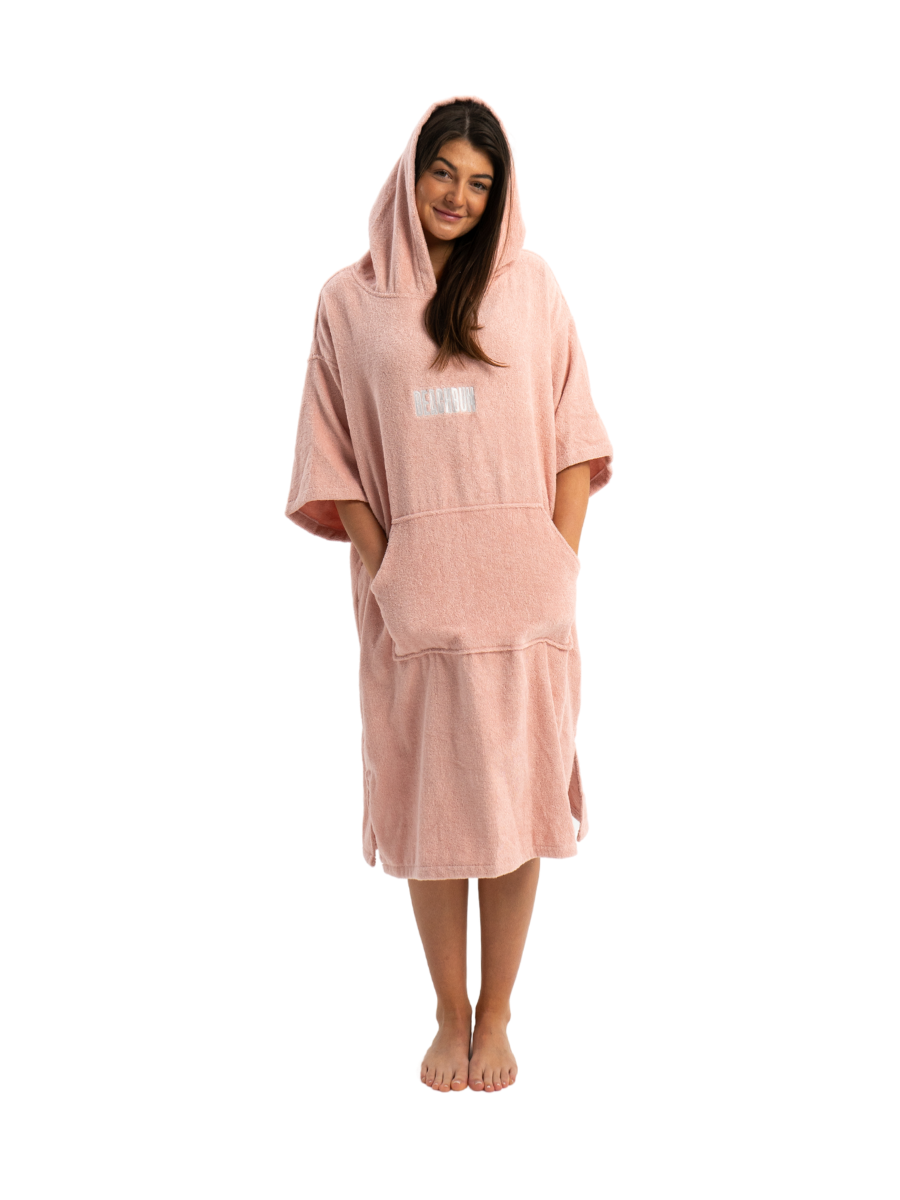 Pink Towel Robe Pink Adults Towel Poncho Robe - by BEACHBUM SUP®