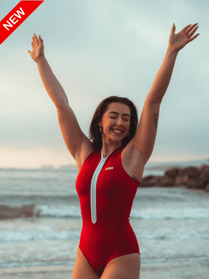 SLEEVELESS SWIMSUIT - CHILLY RED
