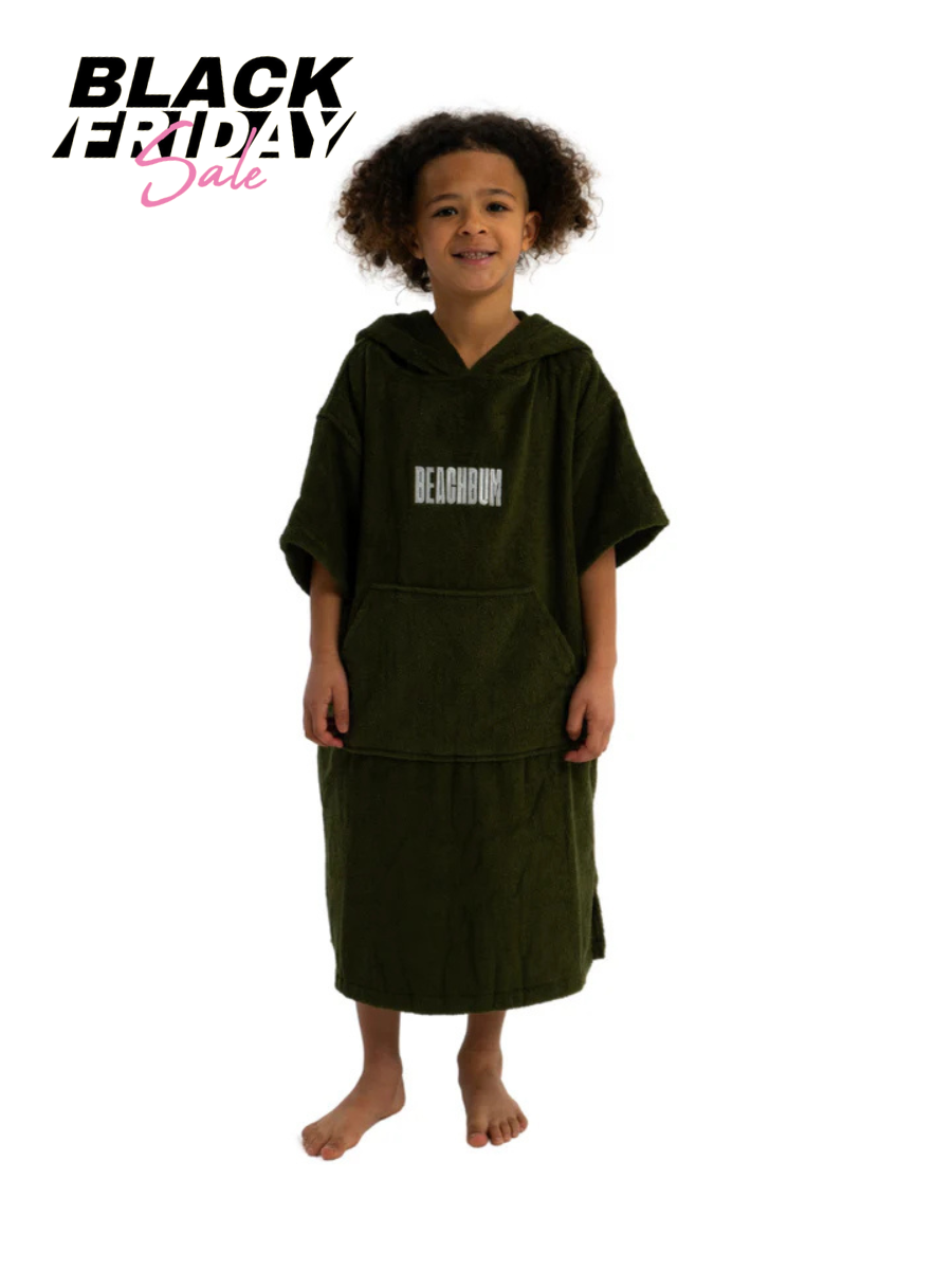 BEACHBUM KIDS TOWEL ROBE - OLIVE GREEN