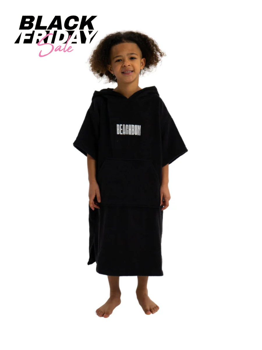 BEACHBUM KIDS TOWEL ROBE - CHARCOAL