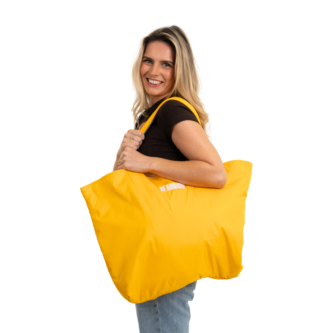 RECYCLED REVERSIBLE TOTE BAG - MANGO