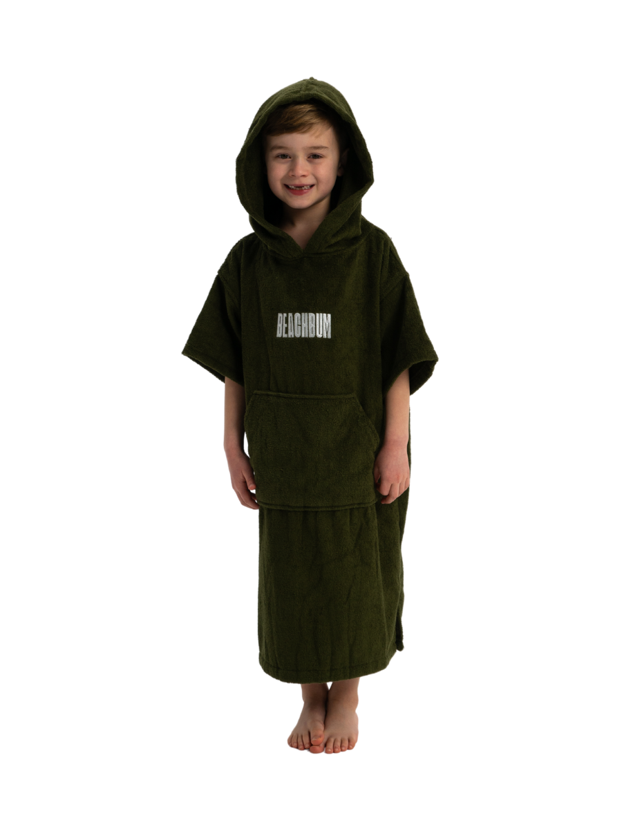 BEACHBUM KIDS TOWEL ROBE - OLIVE GREEN