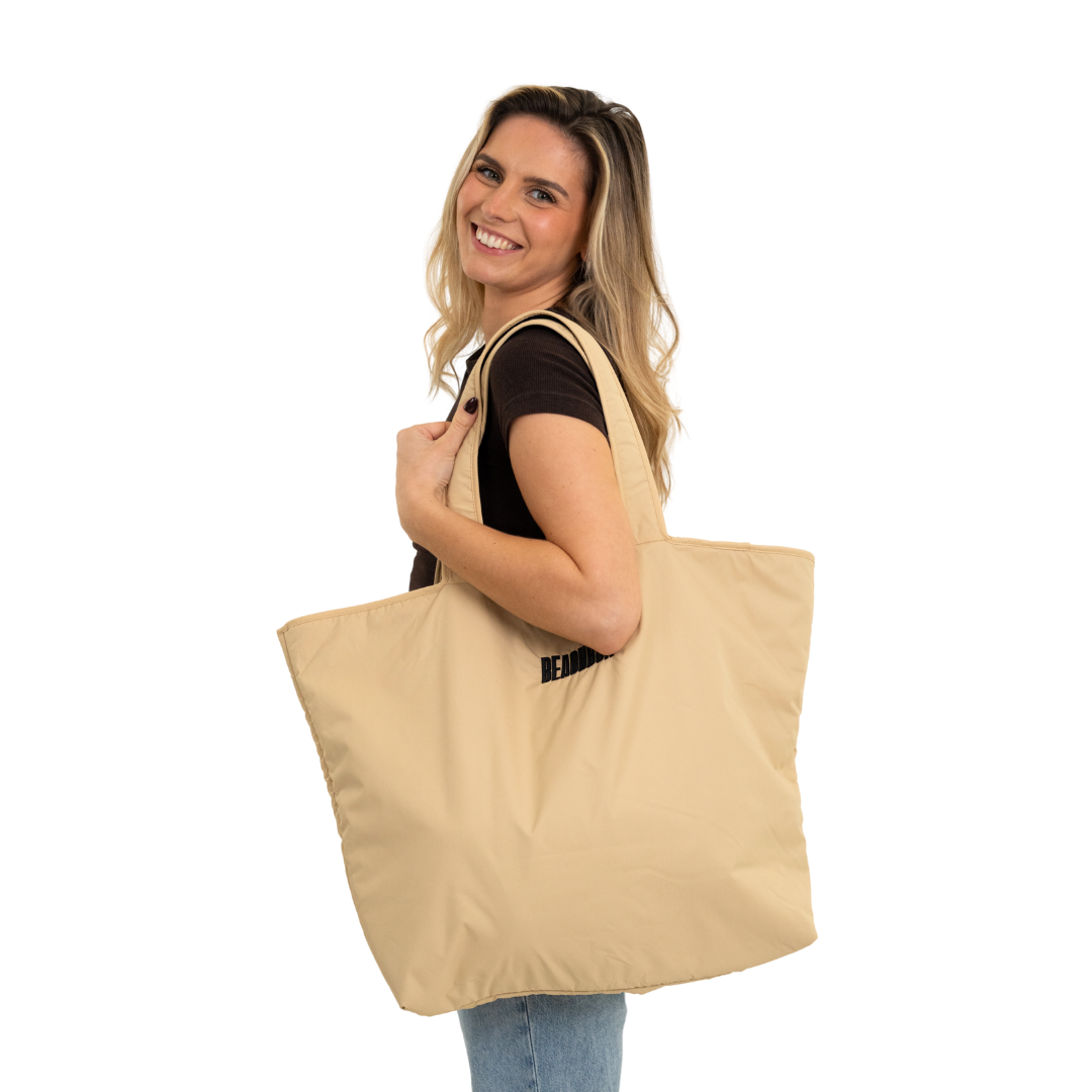 RECYCLED REVERSIBLE TOTE BAG - SAND