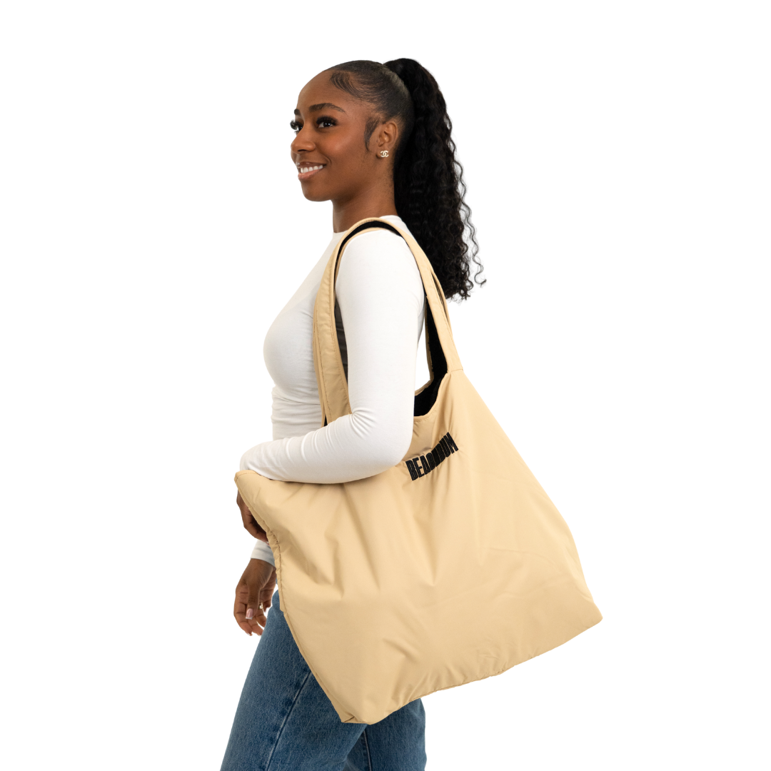 RECYCLED REVERSIBLE TOTE BAG - SAND