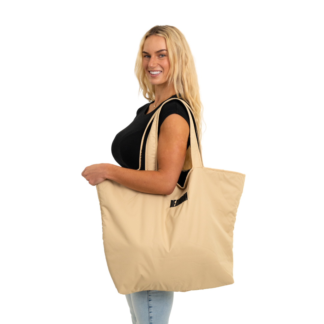 RECYCLED REVERSIBLE TOTE BAG - SAND