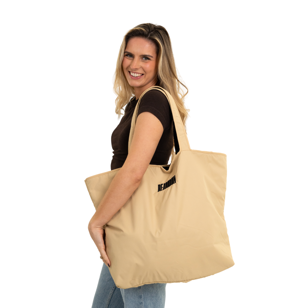 RECYCLED REVERSIBLE TOTE BAG - SAND