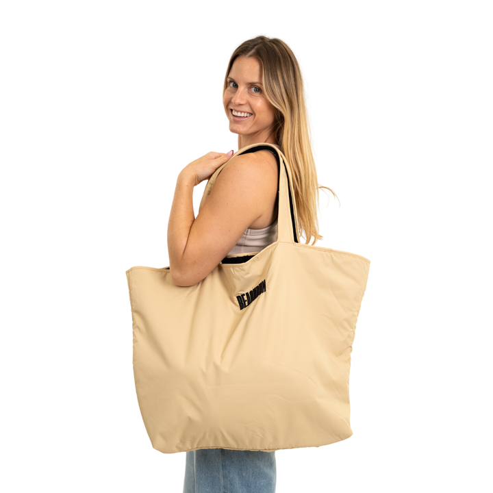 RECYCLED REVERSIBLE TOTE BAG - SAND