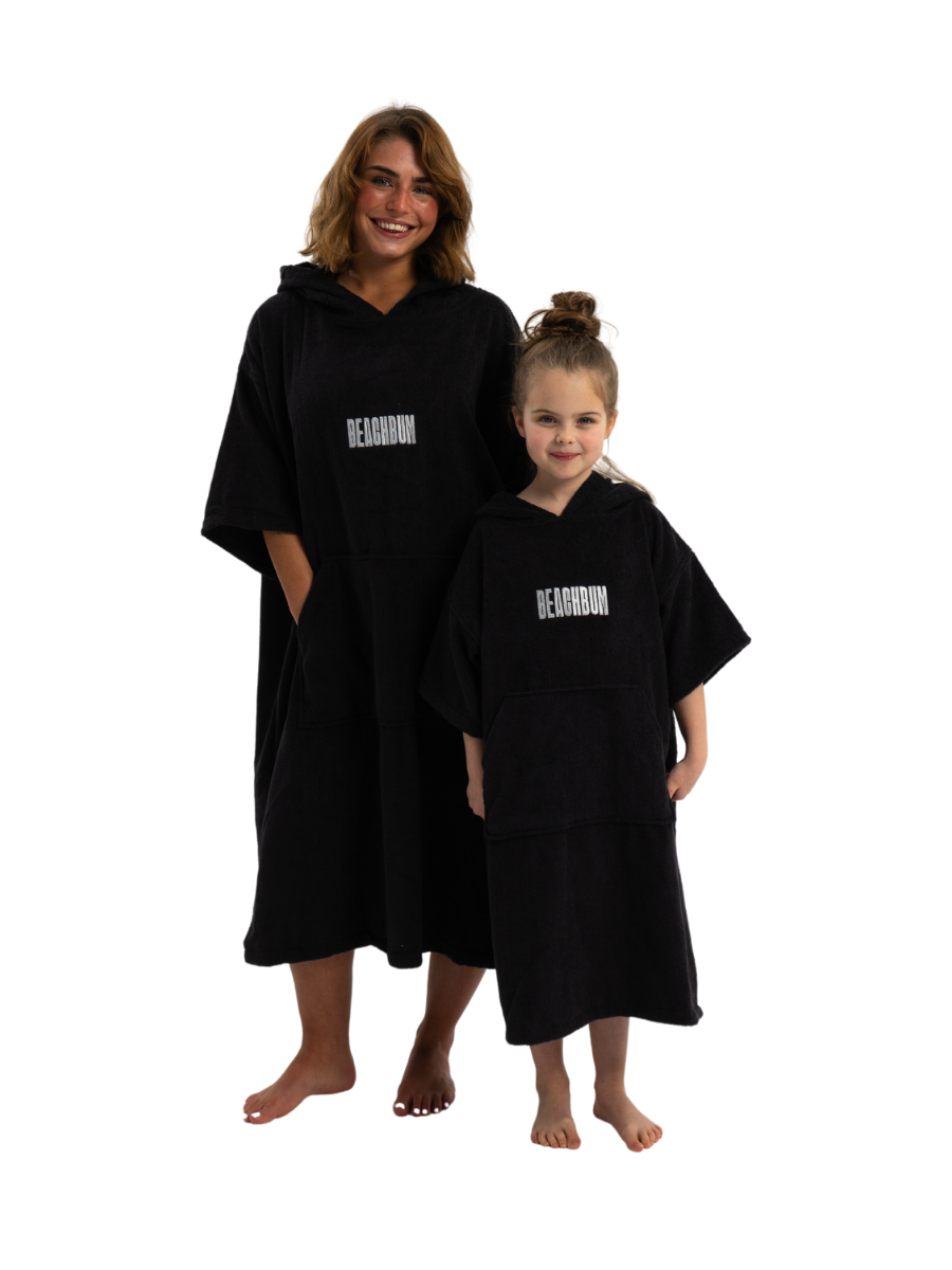 BEACHBUM KIDS TOWEL ROBE - CHARCOAL