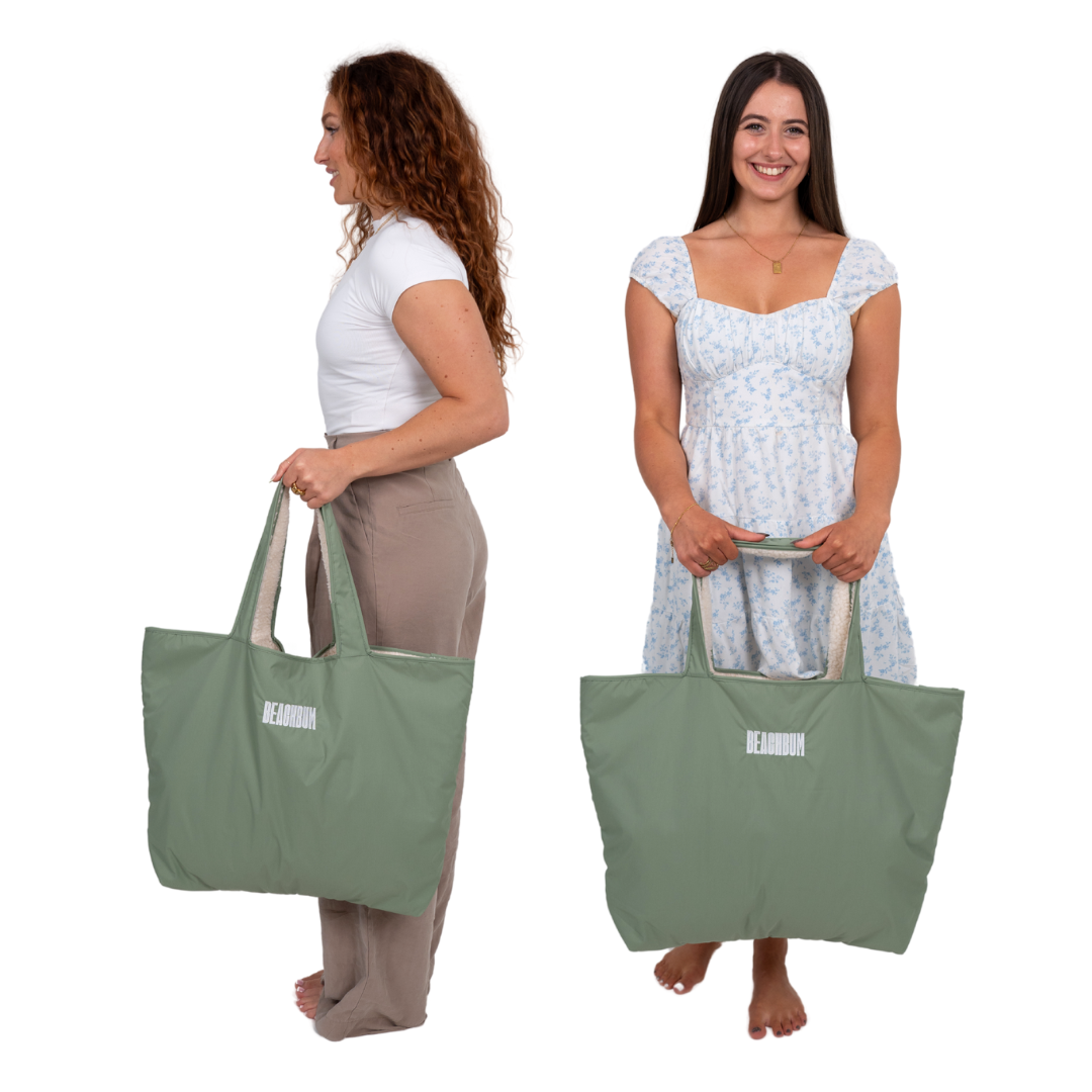 RECYCLED REVERSIBLE TOTE BAG - MINT GREEN