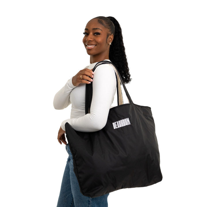 RECYCLED REVERSIBLE TOTE BAG - BLACK