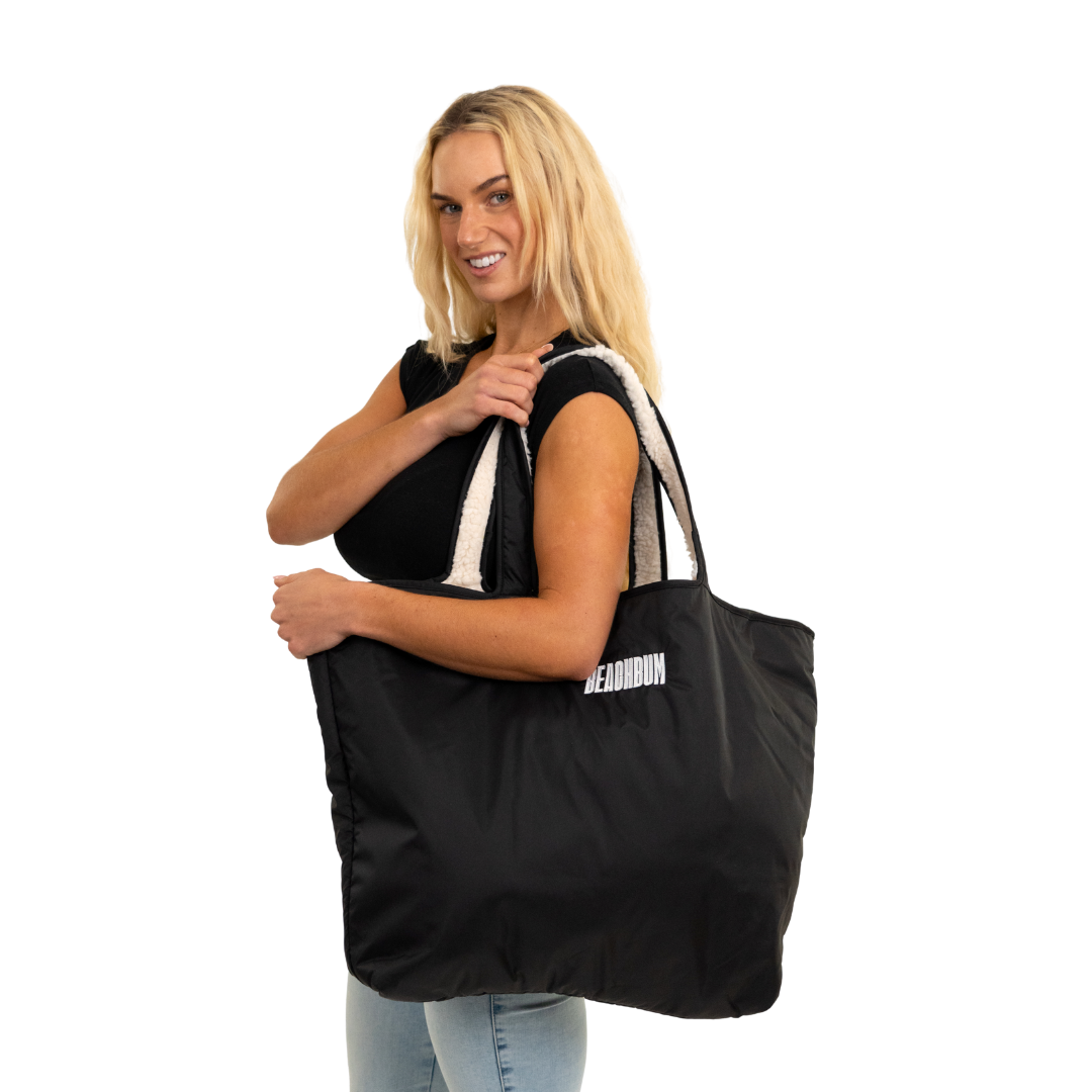 RECYCLED REVERSIBLE TOTE BAG - BLACK