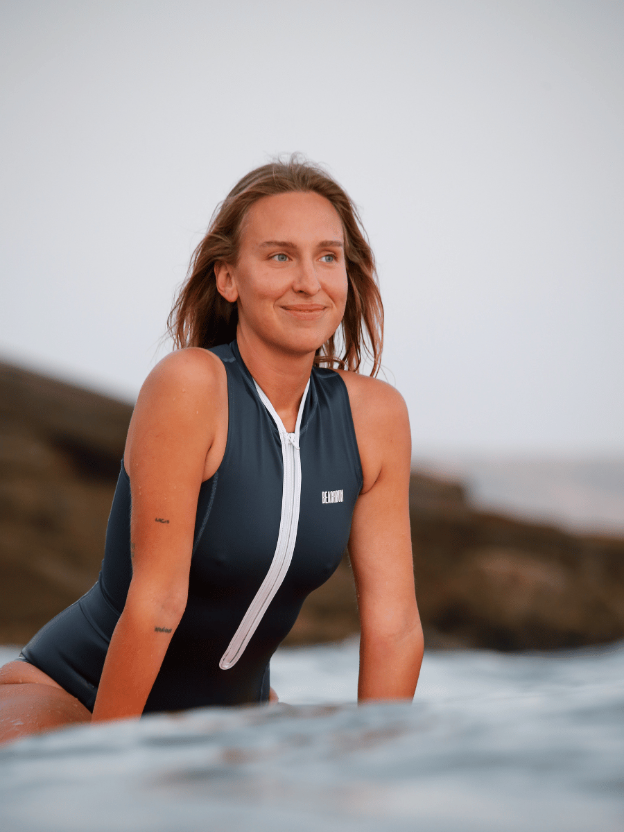 SLEEVELESS SWIMSUIT - AZURE BLUE